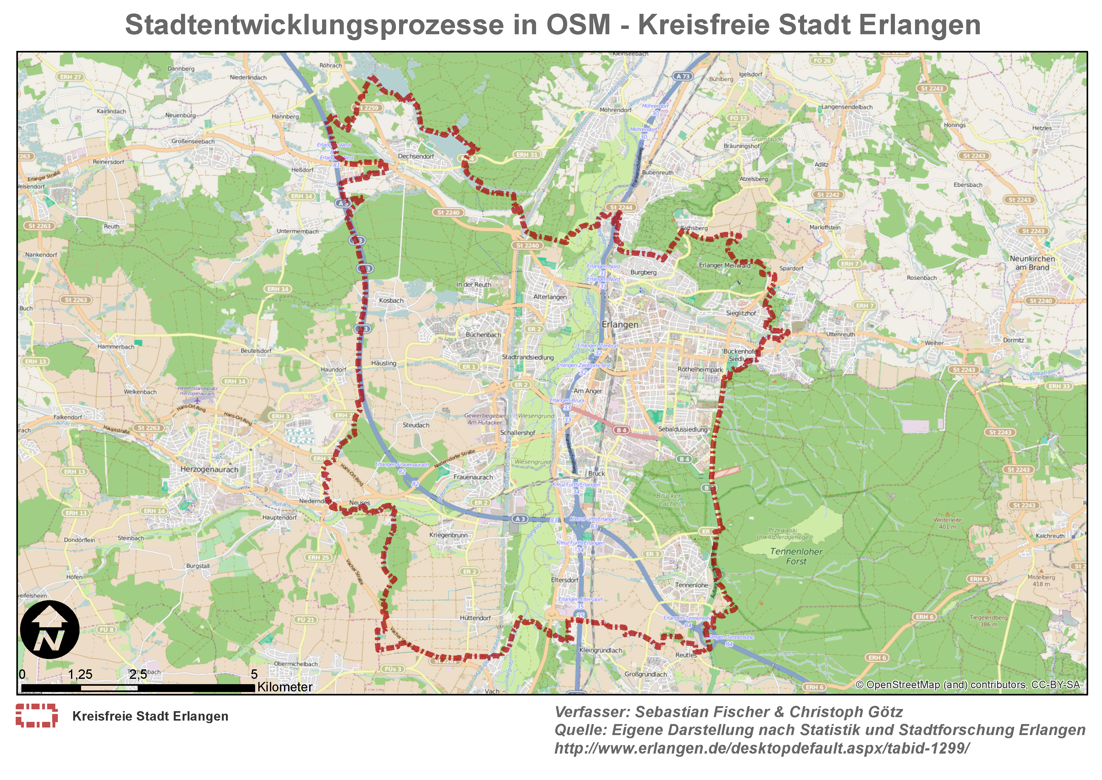 Stadtentwicklungsprozesse in OSM - Kreisfreie Stadt Erlangen